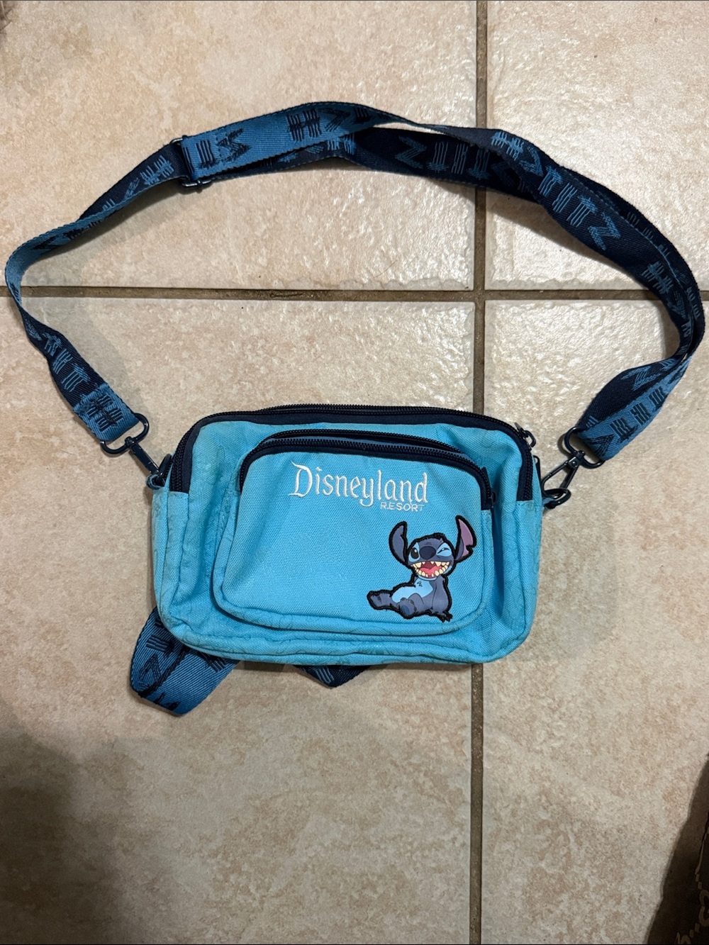 Blue Stitch Crossbody Bag